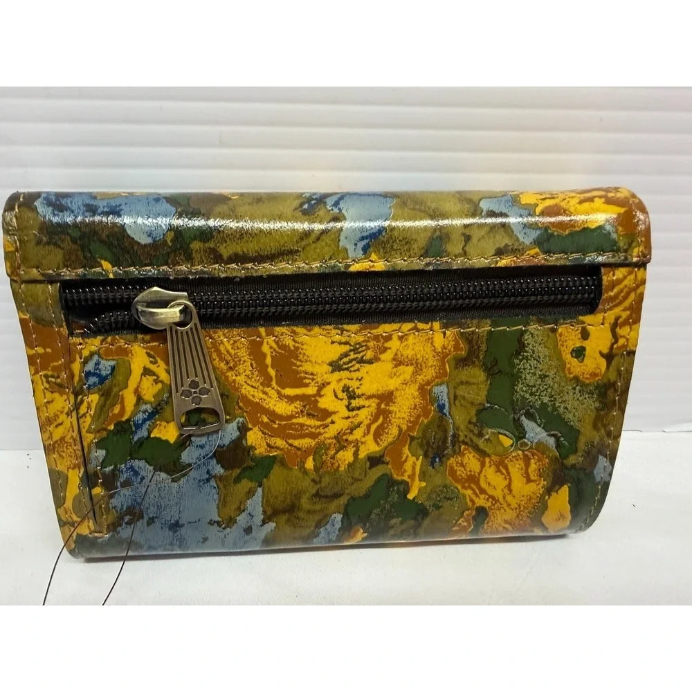 PATRICIA NASH CAMETTI Leather Trifold Wallet Clutch WILDFLOWER FLORAL NWT